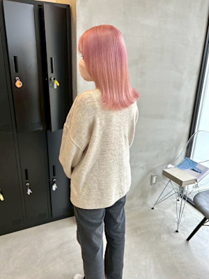 ピンクベージュ/韓国/髪質改善/ダブルカラー/ブリーチ