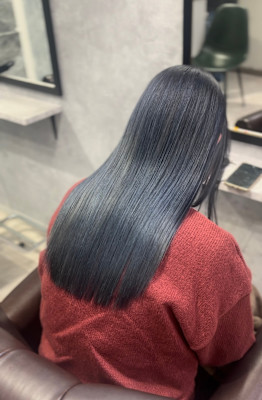 ブルーシルバー×ブリーチカラー