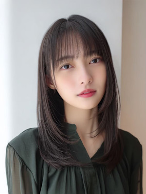 3分スタイリング/ミディアムレイヤー/韓国/髪質改善/縮毛矯