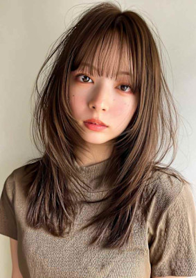 レイヤーカット/ニュアンスカラー/ベージュ/グレージュ