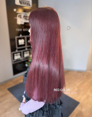 レッドカラー/ブリーチなし/髪質改善