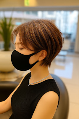 【小田急相模原】丸みショートボブの白髪ぼかし