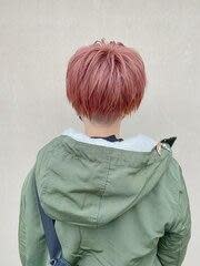 ピンクベージュカラー×2ブロショート