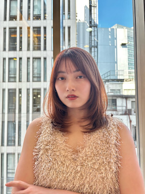 顔周りレイヤーカット【くびれ　レイヤー　髪質改善　銀座】