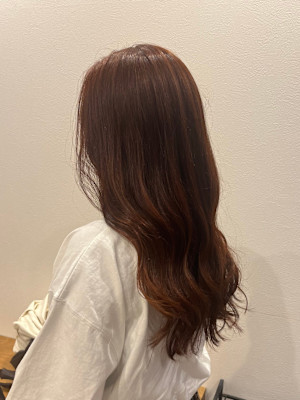 ロング オレンジブラウン