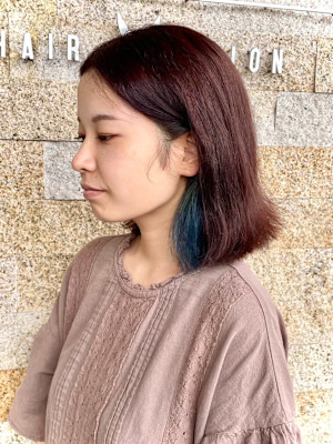 ピンクブラウン×ブルー