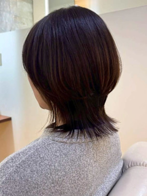 レイヤーカット ダークグレージュ ワンカール 30代 40代