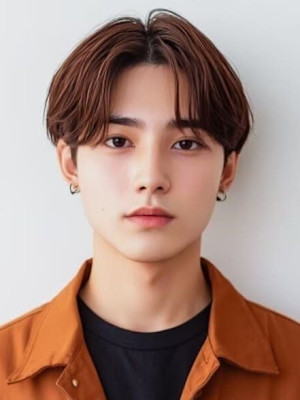 センターパート ニュアンスパーマ ブラウン カルマパーマ