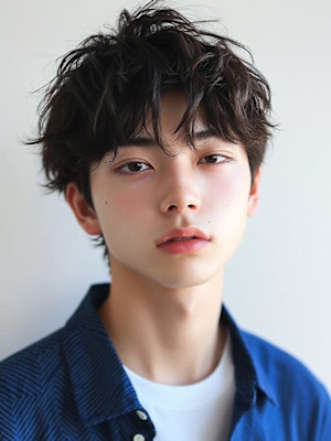 メンズショート ニュアンスパーマ 束感 マッシュショート