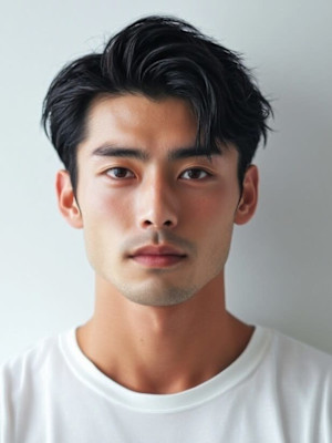 アップバング ツーブロック ビジネスヘア フェードカット