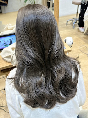 ケアブリーチダブルカラーヘーゼルブラウングレージュアッシュ