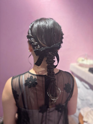 お呼ばれ編みおろしヘア♪