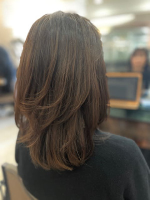 上品で大人っぽいベージュ・レイヤー［用賀/髪質改善］
