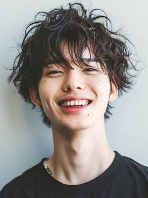 ツイストスパイラルパーマ 刈り上げ 無造作パーマ マッシュ