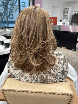 レイヤーカット/ハイライト/ベージュ/髪質改善/ケアブリーチ
