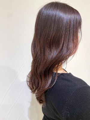 ブリーチなしピンクブラウン