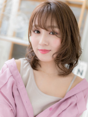 シースルーバングレイヤーカットロングウルフ　ウルフボブ