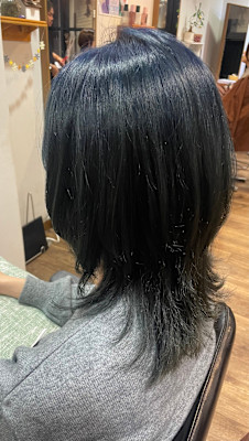 木賀　絵莉子〉ウルフ×暗髪ブルーブラック