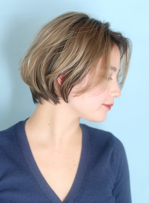 ショート・ボブ/面長/前髪なし/絶壁解消/30代/40代/5