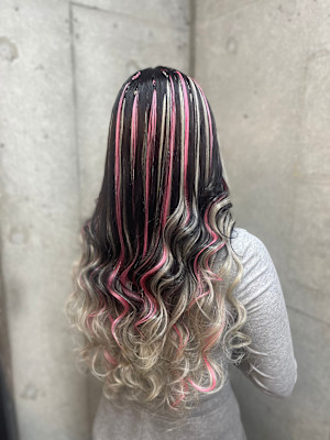 編み込みエクステ200g  ハイライト　原色エクステ