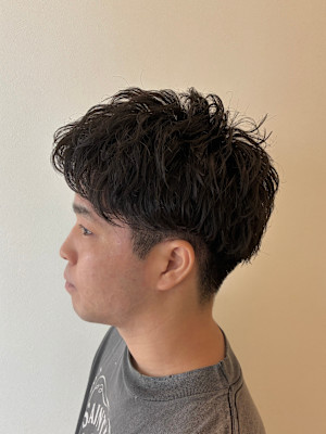 ショートツーブロック×ルーズツイストパーマ