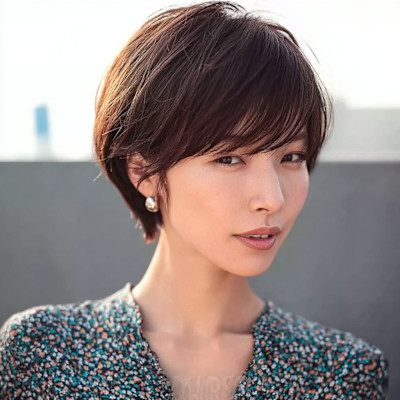 ショート/ブラウンヘア/似合わせカット/小顔カット
