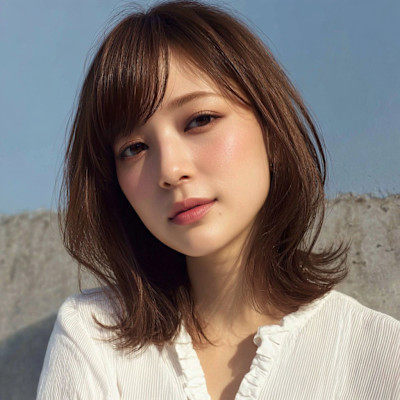 ブラウンヘア/ミディアムヘア/小顔/髪質改善/似合わせカット