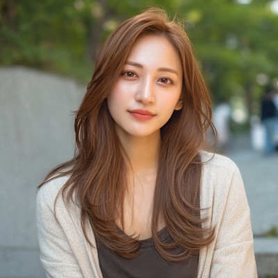 ブラウンヘア/ロングヘア/小顔/髪質改善/似合わせカット