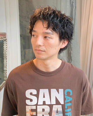 アクティブショートニュアンスパーマピンパーマシャドウパーマ栄