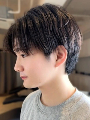 メンズショート ツーブロック マッシュ センターパート