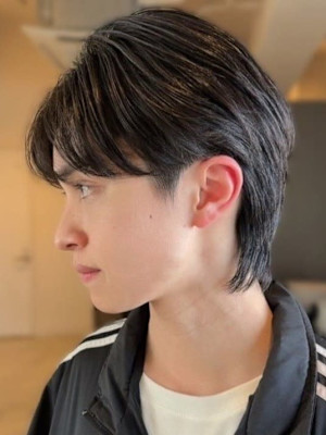 メンズショート ツーブロック カルマパーマ ウルフカット