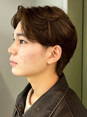 ニュアンスパーマ センターパート 毛流れパーマメンズヘア