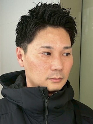 アップバング ツーブロック スパイキーショート ビジネス