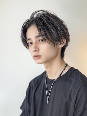 メンズカット センターパート 大人メンズ ニュアンスパーマ