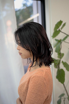 髪質改善グレージュ/ミディアムレイヤー