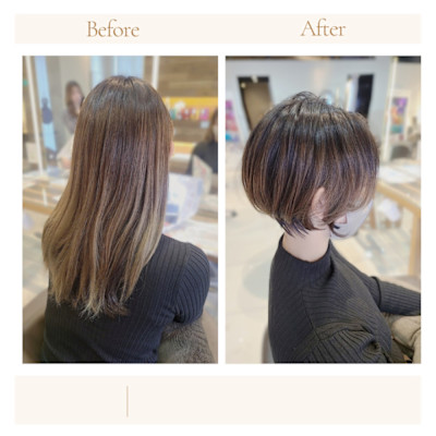 ロング→ショートのビフォーアフター