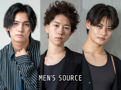 フェザーパーマ×センターパート/メンズ