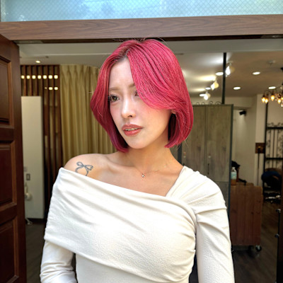 韓国風ボブ　顔周りレイヤー