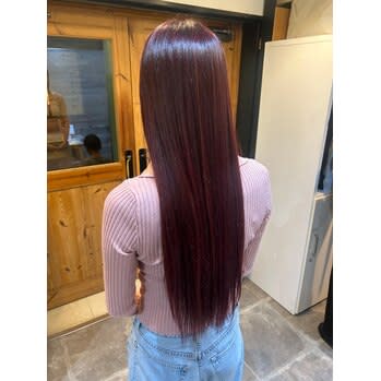 コラーゲン入り髪質改善カラー×レッドブラウンスタイル