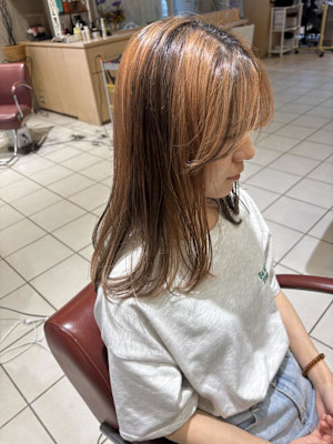 ブリーチ辞める！デザインカラー/暖色/ベージュ/オレンジ