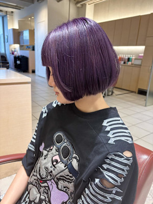 色落ちが可愛いパープル/成人式/ダブルカラー/ブリーチ