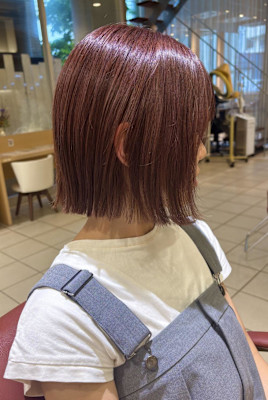 ブリーチなしダブルカラー/ピンクベージュ/ダメージレス