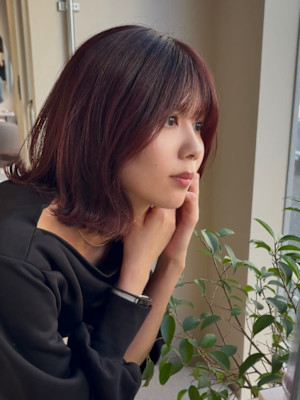 ピンクブラウン×ミディアムレイヤー