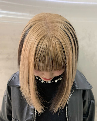 レイヤーボブレイヤーアンブレラカラーミルクティーベージュ