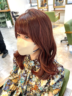 髪質改善/透明感カラー/顔まわりレイヤー/カット/韓国/前髪