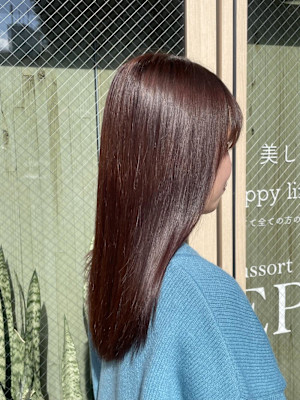 オーガニックカラー×ストレートロング×トリートメント