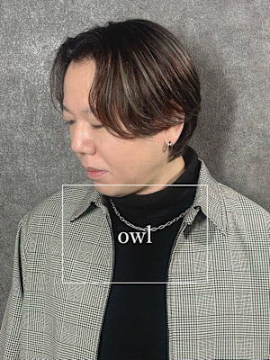 センターパート×バレイヤージュ×ニュアンスパーマ×men's