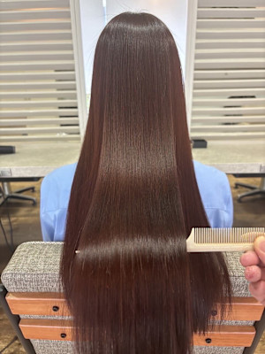 【酸性ストレート】艶デザイン　レッドブラウンカラー