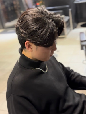 センターパート×ニュアンスパーマ×フェザーパーマ×men's