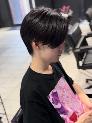 センターパート×ニュアンスパーマ×フェザーパーマ×men's